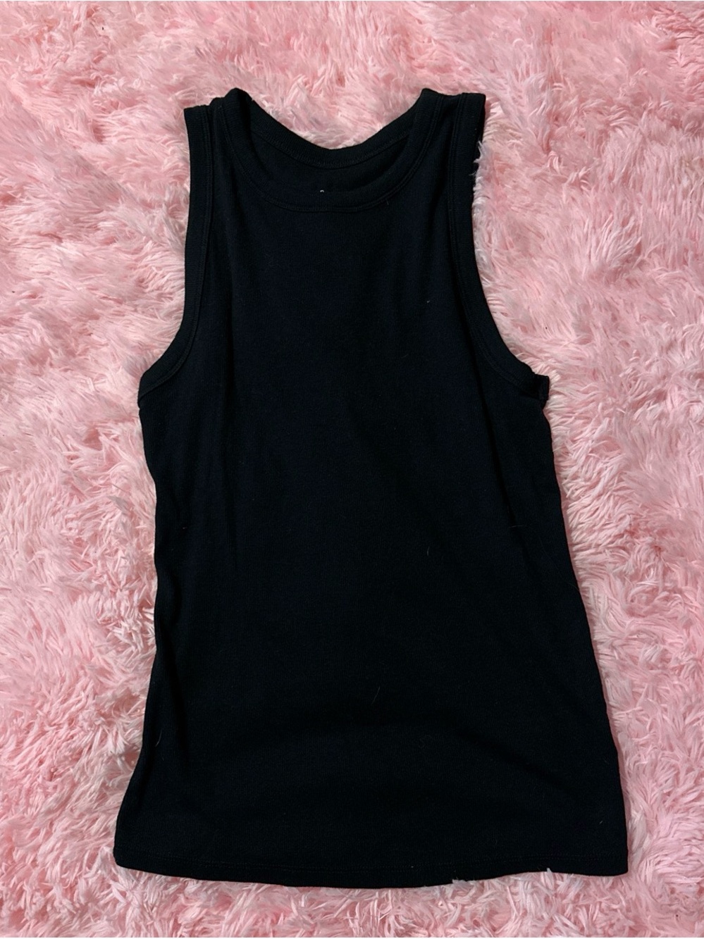 a new day Black Ribbed Tank - Sleeveless Crew Neck